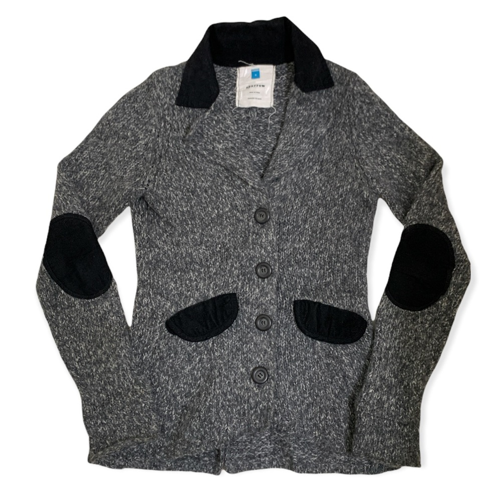 Anthropologie Sparrow Grey Knit Corduroy Cardigan - Small